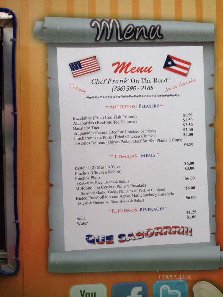 Chef Frank On the Road - Miami, FL menu_pic