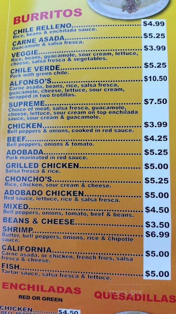 Paco's Mexican food - Marriott-Slaterville, UT menu_pic