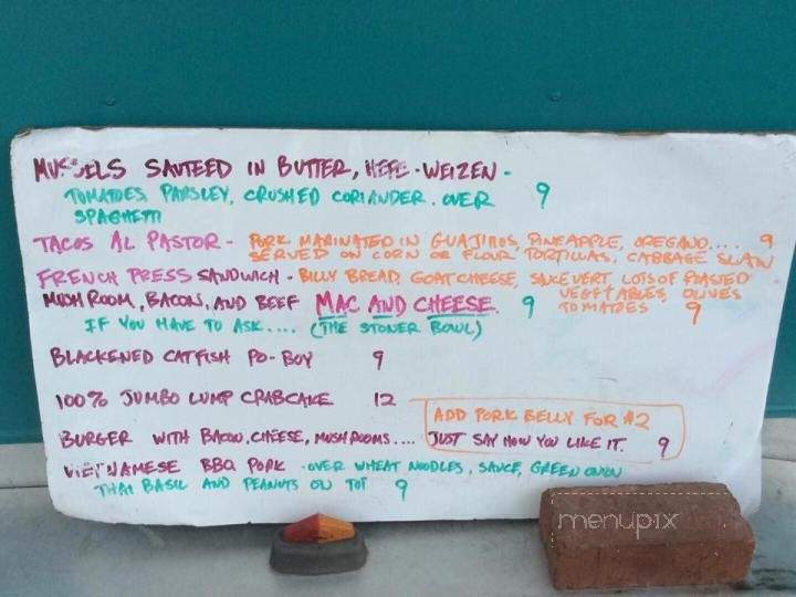 Ginter Parked - Richmond, VA menu_pic