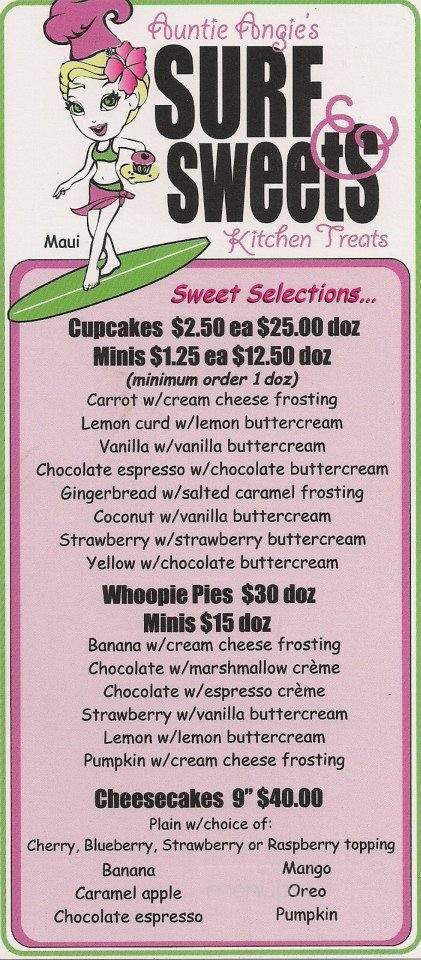 Auntie Angies Surf&sweets Kitchen Treats - Waikapu, HI menu_pic