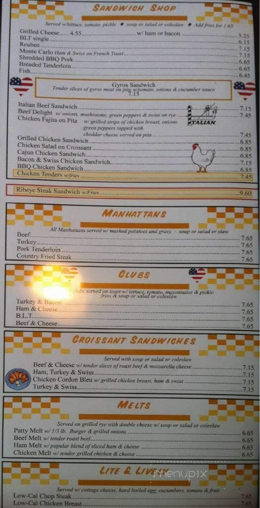 Blueberry Hill Restaurant - Greensburg, IN menu_pic