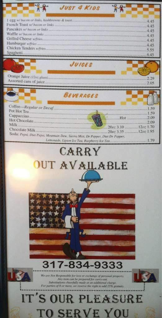 Blueberry Hill Restaurant - Greensburg, IN menu_pic