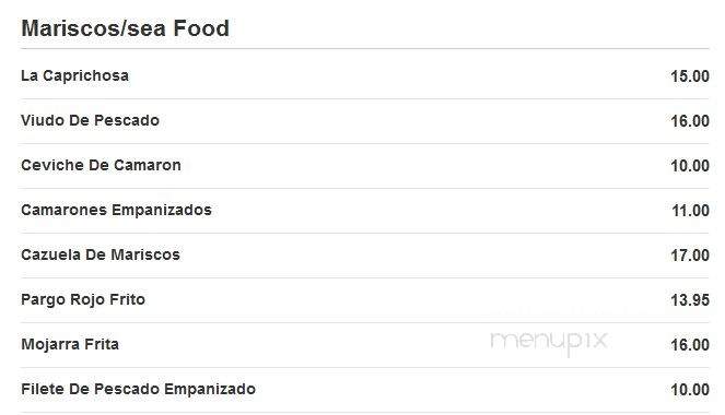 Brisas Del Valle Restaurant - Tampa, FL menu_pic