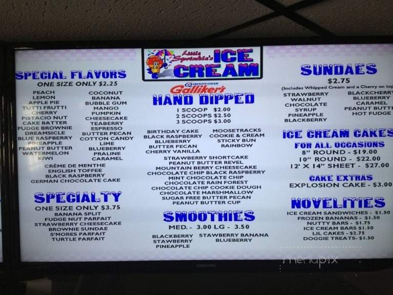 Little Sprinkles - Johnstown, PA menu_pic