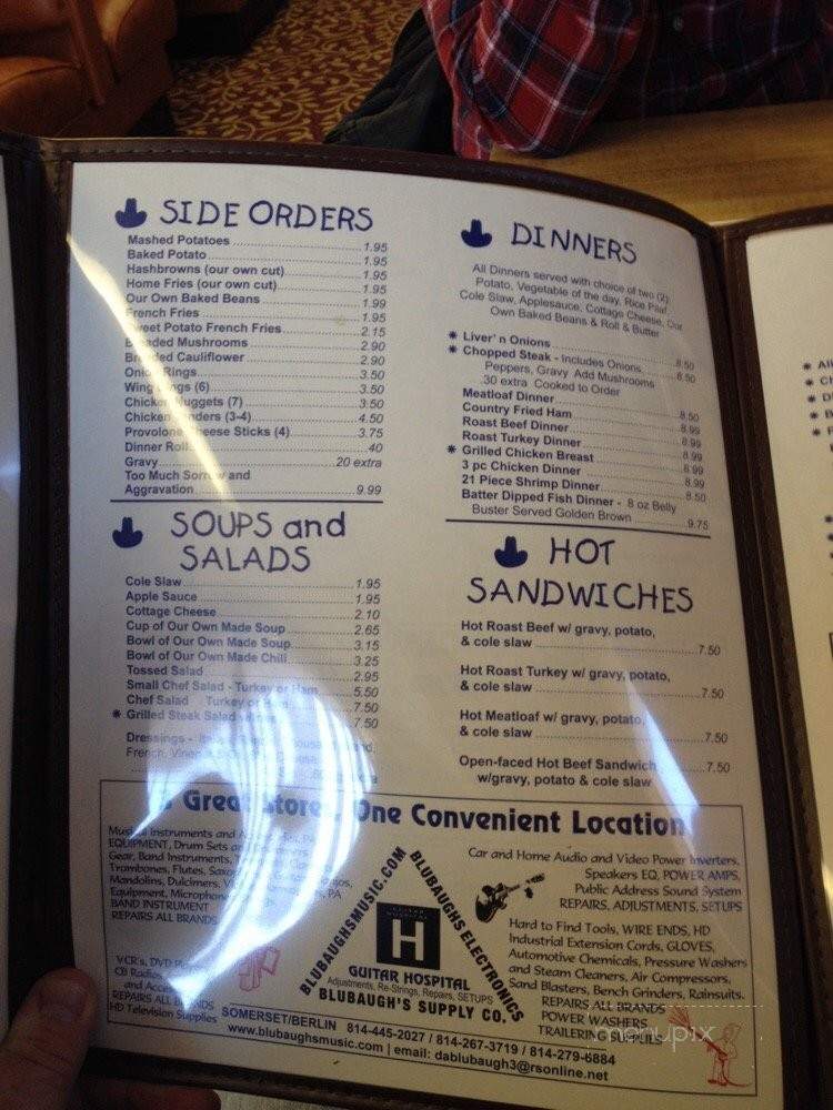 Mostoller's Country Corral & Restaurant - Friedens, PA menu_pic