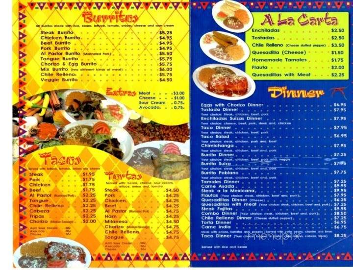 Super Burrito Aguascalientes - Manteno, IL menu_pic