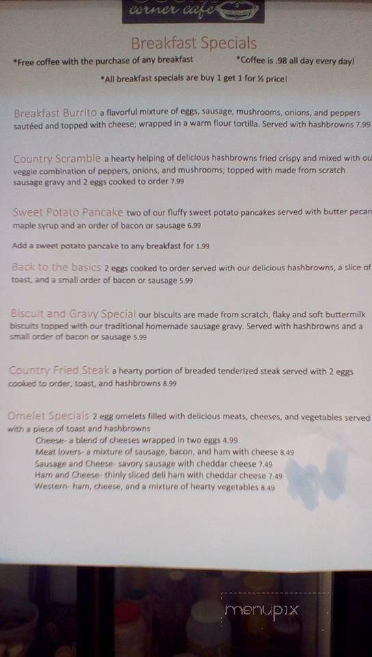 Cook's Corner - Smithville, MO menu_pic