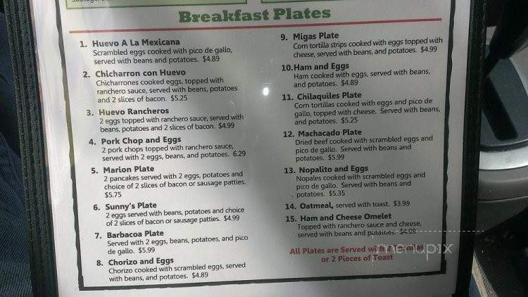 Lupita's Restaurant - Marion, TX menu_pic