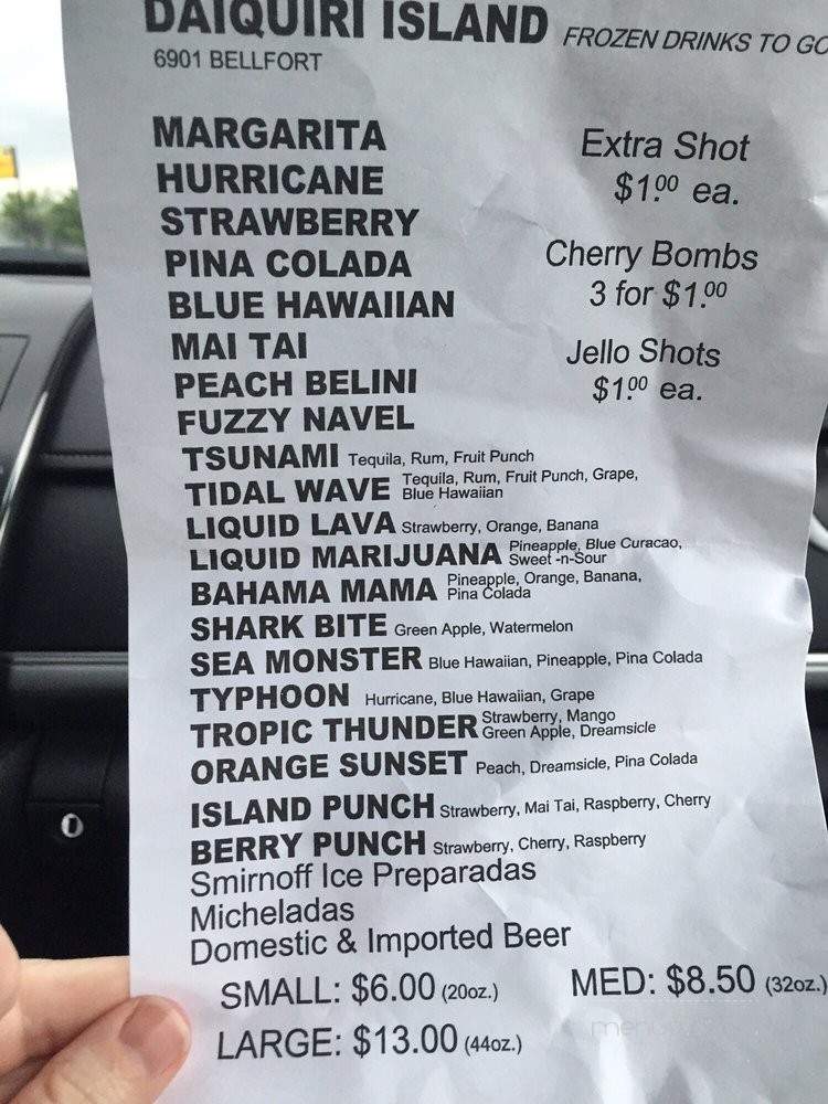 /250816651/Daiquiri-Island-Menu-Houston-TX - Houston, TX