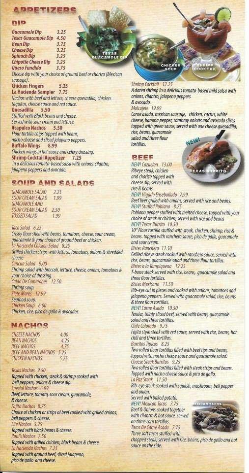 La Hacienda Mexican Restaurant - Elizabethtown, NC menu_pic