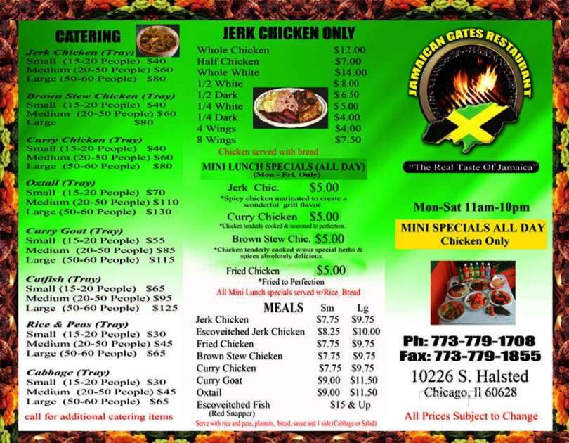 Jamaica Gates Restaurant - Evanston, IL menu_pic