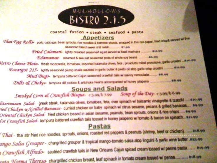 Bistro 449 - Fort Walton Beach, FL menu_pic
