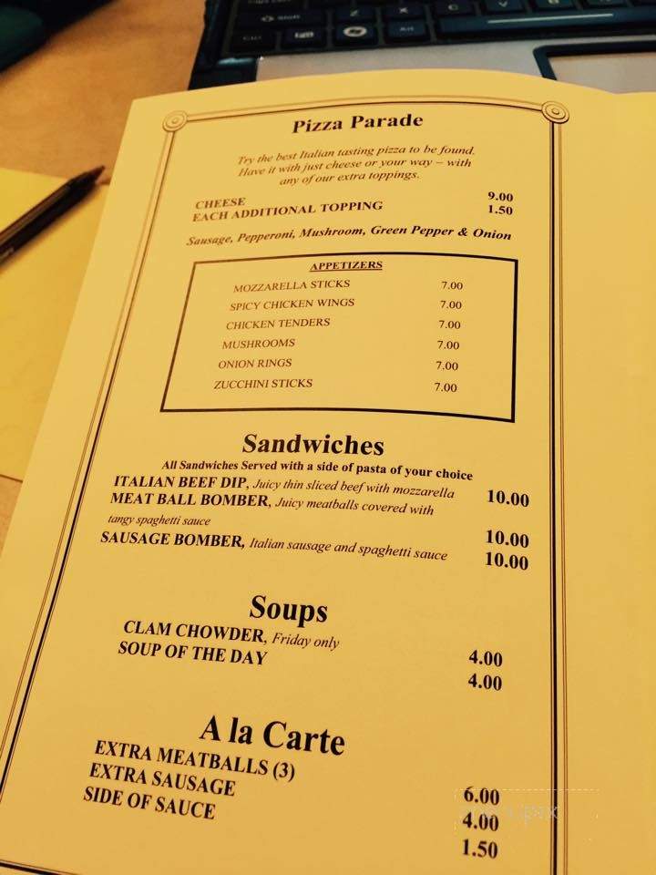 The Spaghetti Station - Kenosha, WI menu_pic