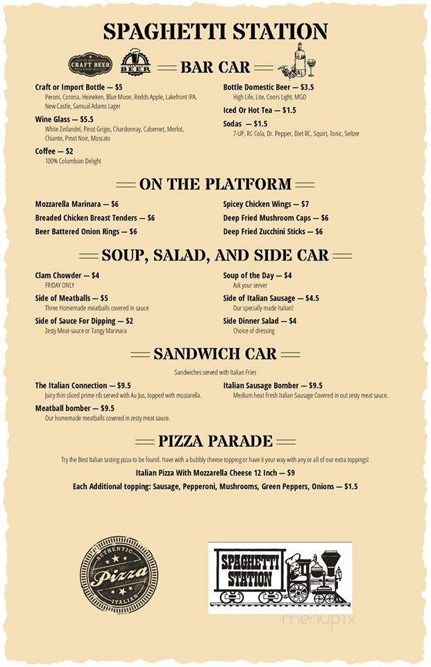 The Spaghetti Station - Kenosha, WI menu_pic