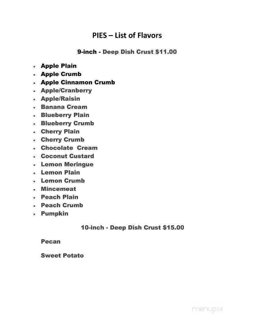 Jim Main's Bakery - Malaga, NJ menu_pic