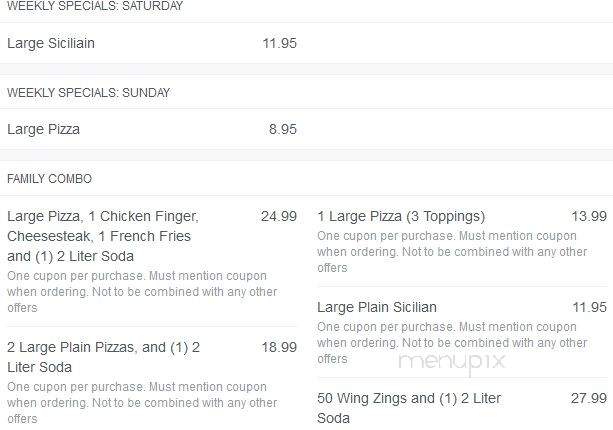 Bella Pizza Cafe - Delran Township, NJ menu_pic