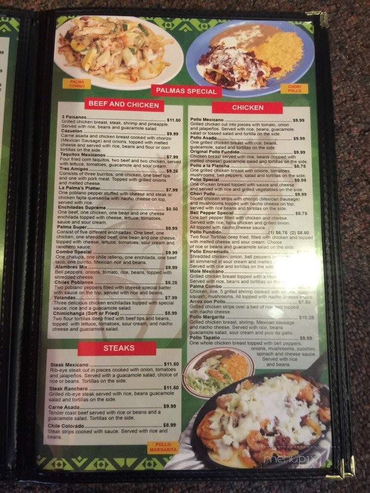 La Palma Mexican restaurant - Anderson, SC menu_pic