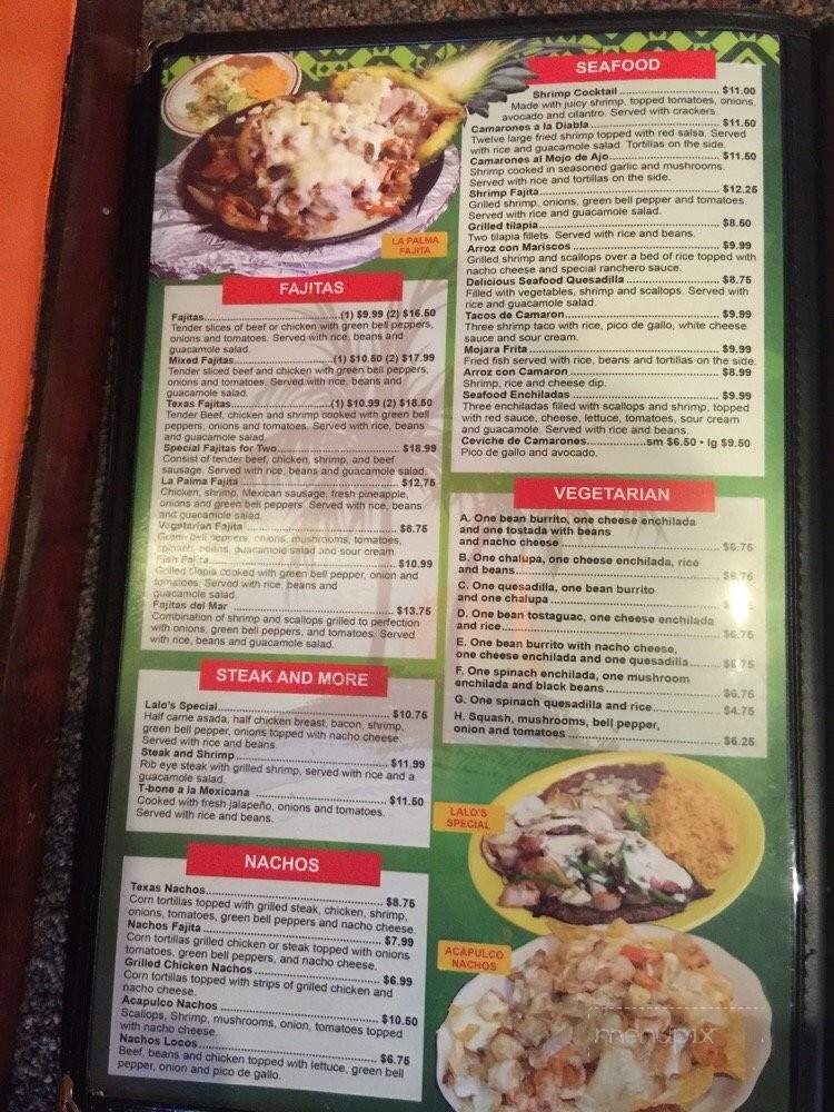 La Palma Mexican restaurant - Anderson, SC menu_pic