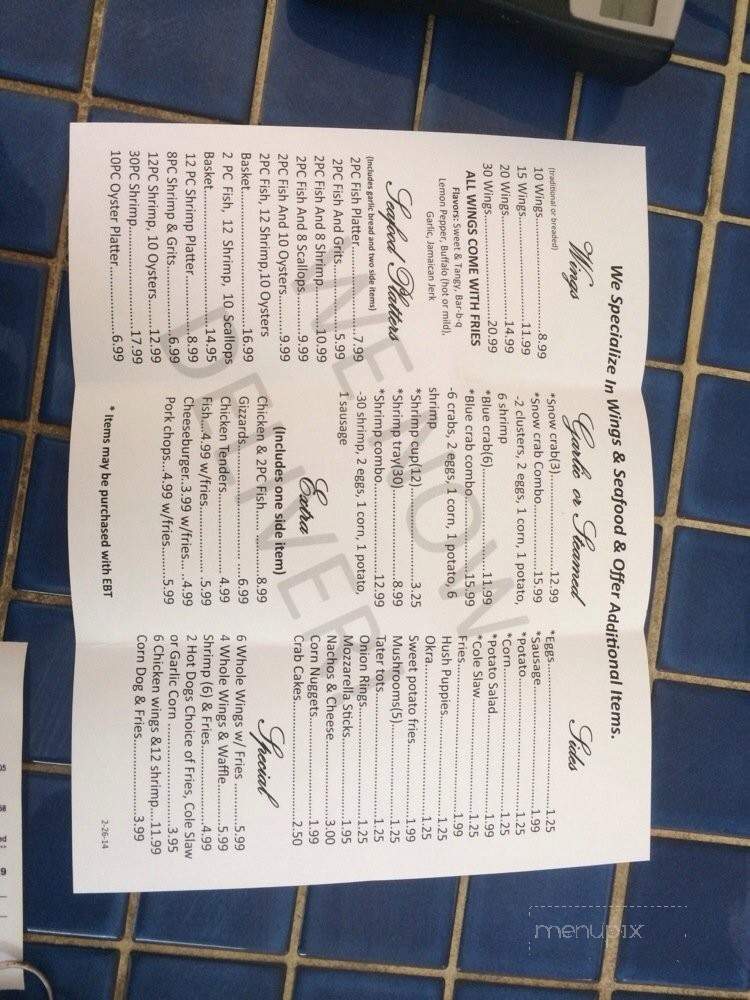 Juicy Wings & Things - Jacksonville, FL menu_pic