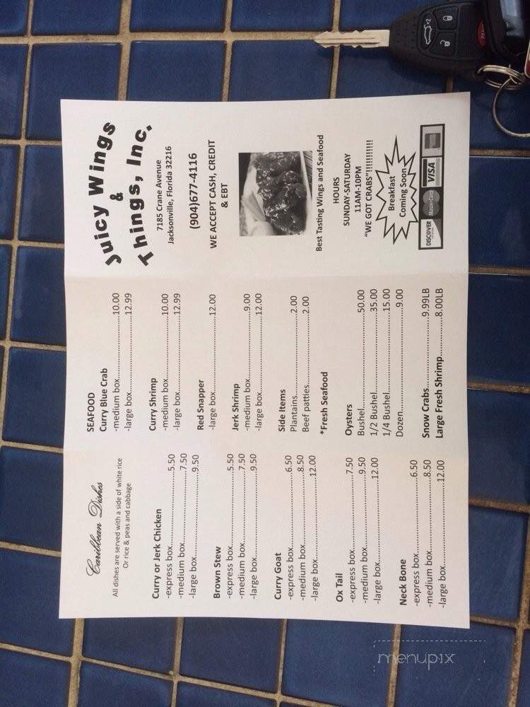 Juicy Wings & Things - Jacksonville, FL menu_pic