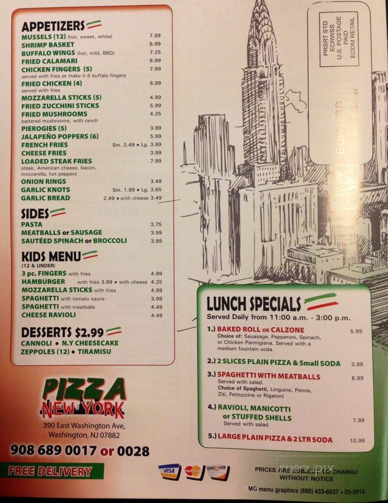 Pizza New York - Washington, NJ menu_pic