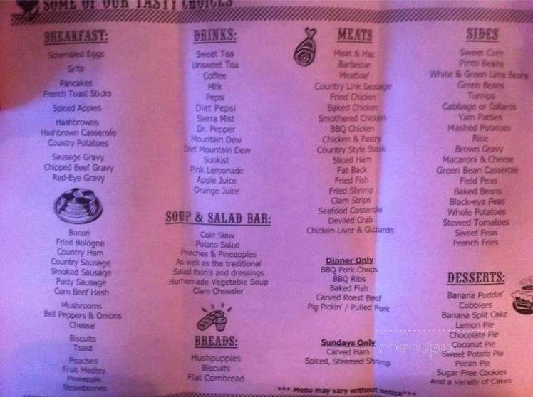 Fred Chason's Grandsons - Dunn, NC menu_pic