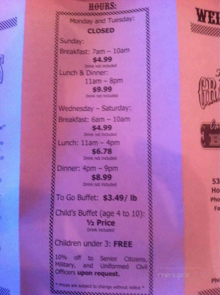 Fred Chason's Grandsons - Dunn, NC menu_pic