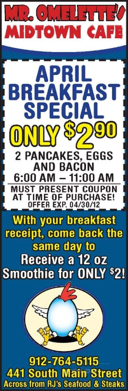 Mr Omelette - Statesboro, GA menu_pic