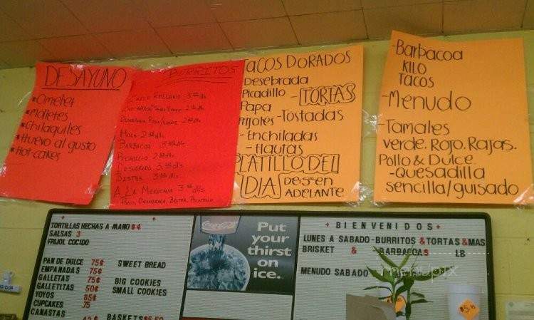 El Tapial Bakery - El Paso, TX menu_pic