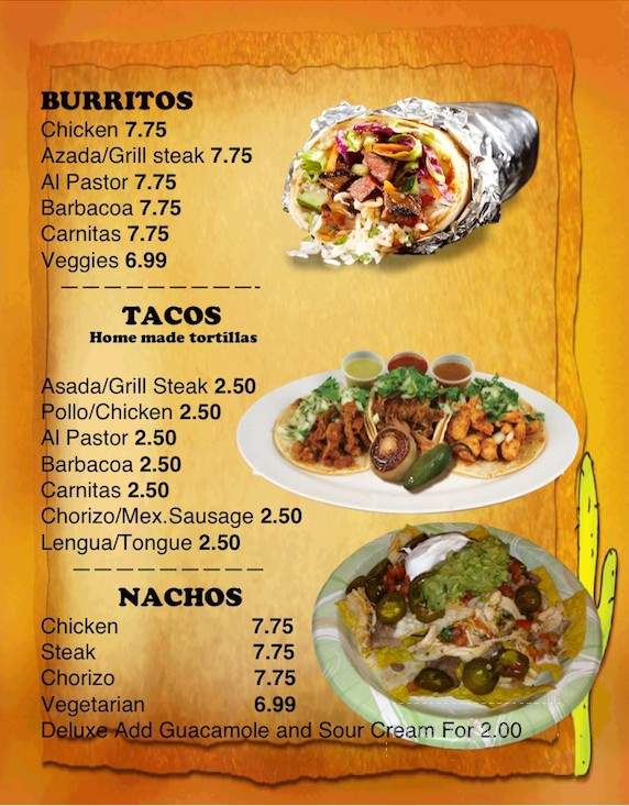 El Rinconcito - Cary, NC menu_pic