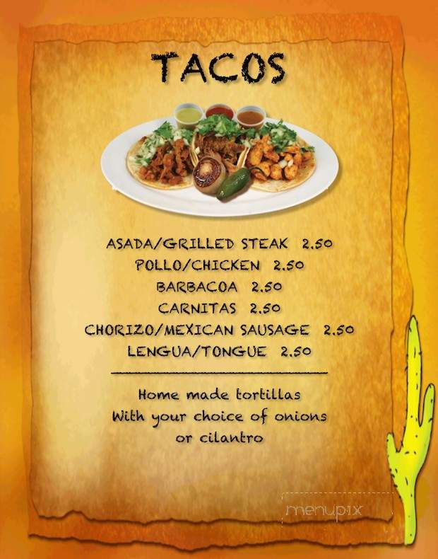 El Rinconcito - Cary, NC menu_pic