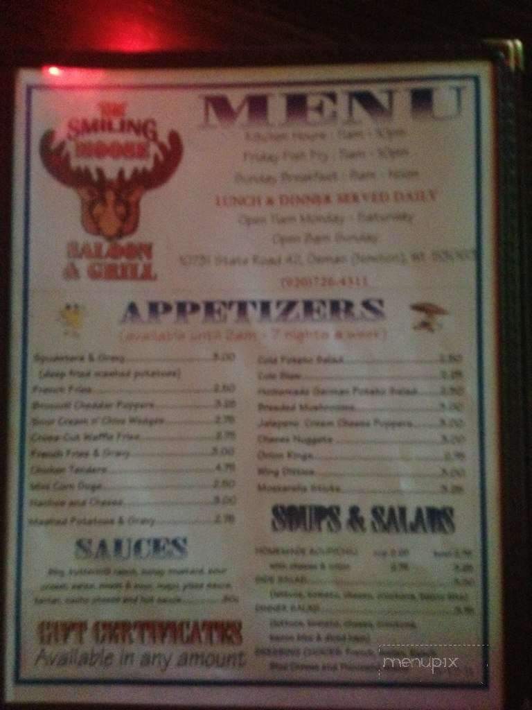 Smiling Moose Saloon & Grill - Newton, WI menu_pic