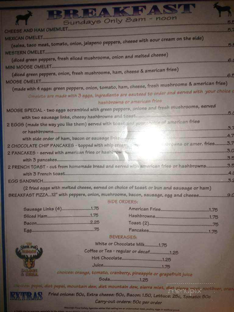 Smiling Moose Saloon & Grill - Newton, WI menu_pic