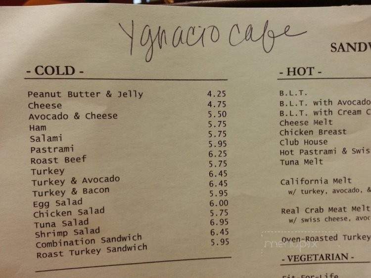 Ygnacio Cafe - Walnut Creek, CA menu_pic