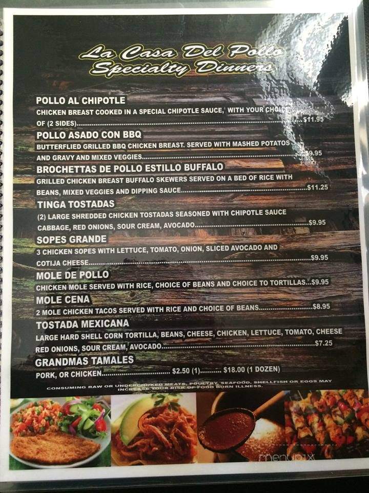 La Casa Del Pollo - Bullhead City, AZ menu_pic