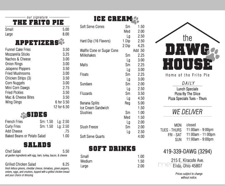The Dawg Haus - Miamisburg, OH menu_pic