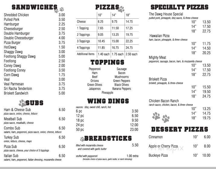 The Dawg Haus - Miamisburg, OH menu_pic
