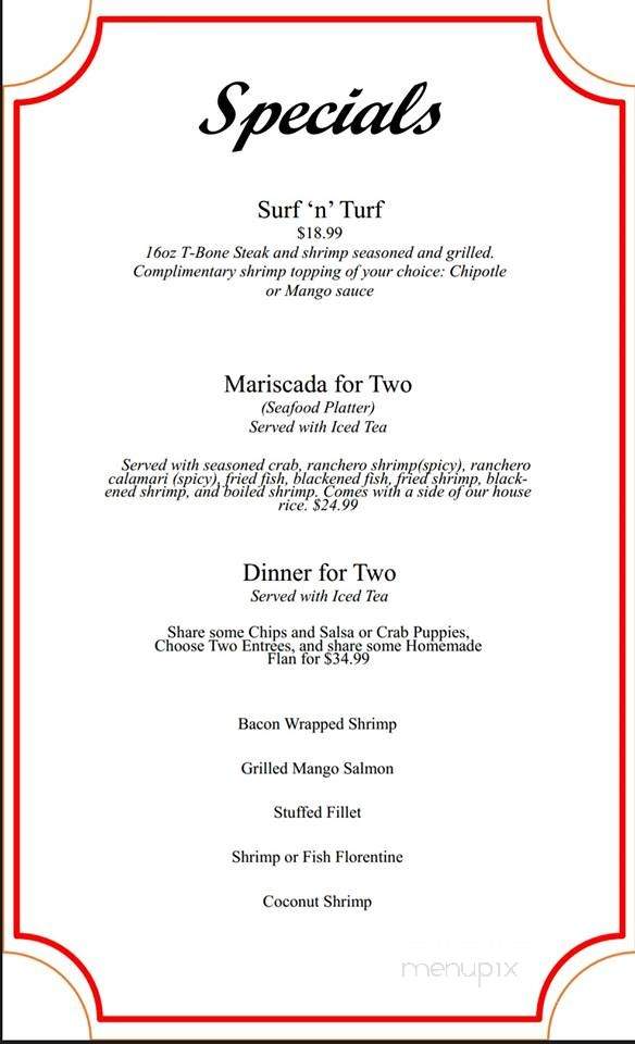 Puerto Alegre - Port Isabel, TX menu_pic