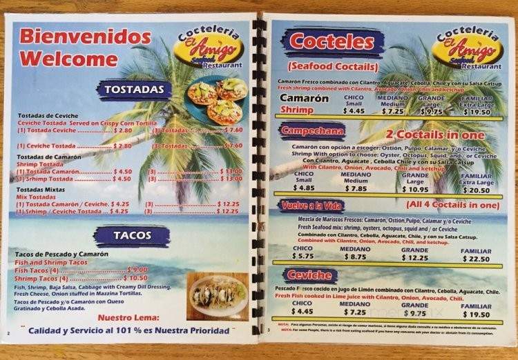 Cocteleria El Amigo Seafood Restaurant - Brownsville, TX menu_pic