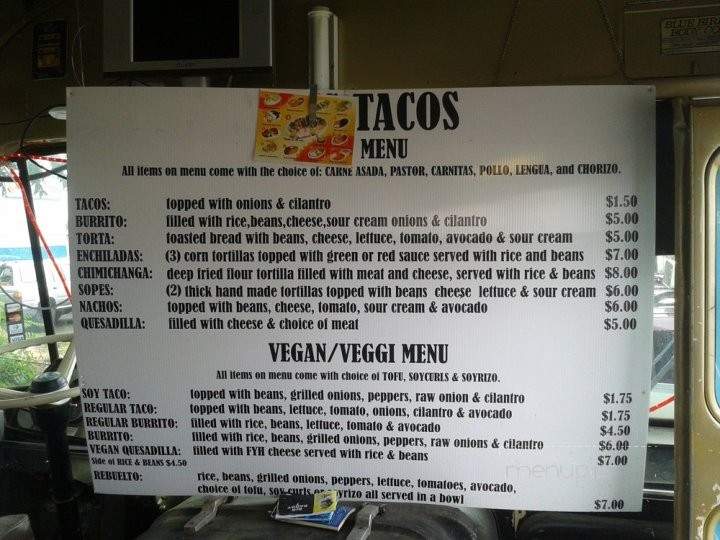El Pato Feliz Movil - Portland, OR menu_pic