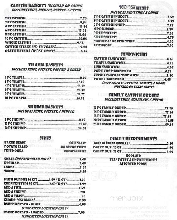 Phat Matts Wings & Fish - DeSoto, TX menu_pic