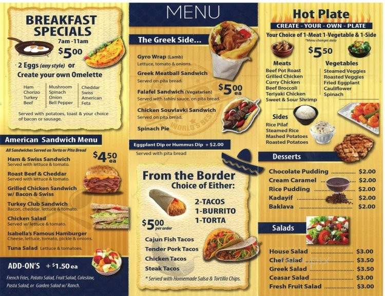 Isabella's Kitchen - Carrollton, TX menu_pic