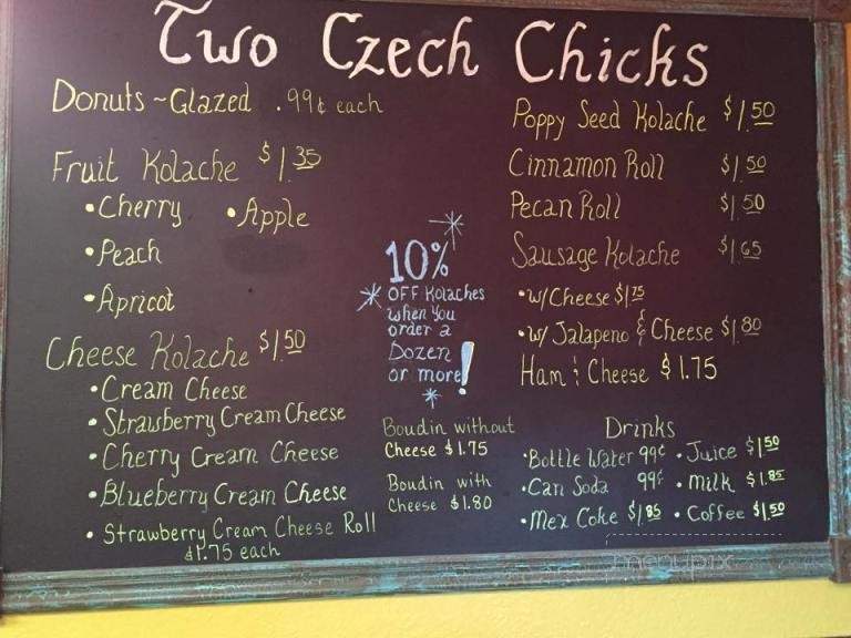Two Czech Chicks Kolache Shoppe & Bakery - Danbury, TX menu_pic