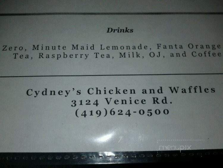 Cydney's Chicken & Waffles - Sandusky, OH menu_pic