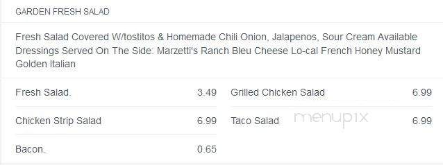 Silver Fox Grill - Irmo, SC menu_pic