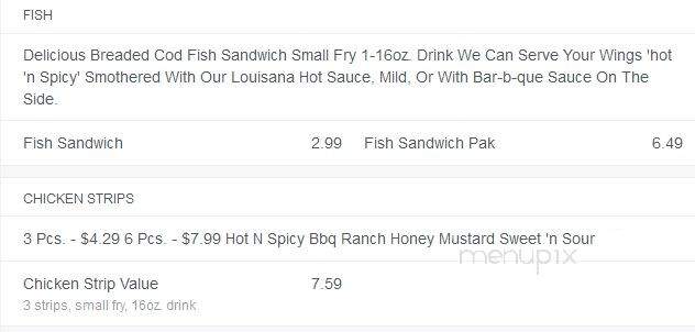 Silver Fox Grill - Irmo, SC menu_pic