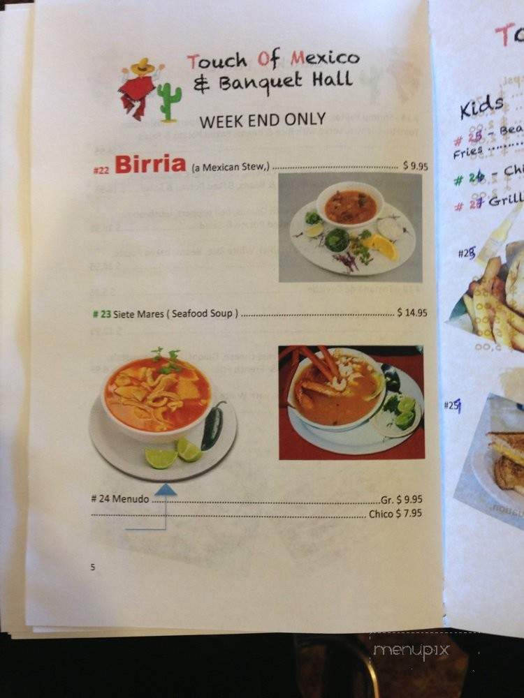 A Touch Of Mexico - Oakland, CA menu_pic