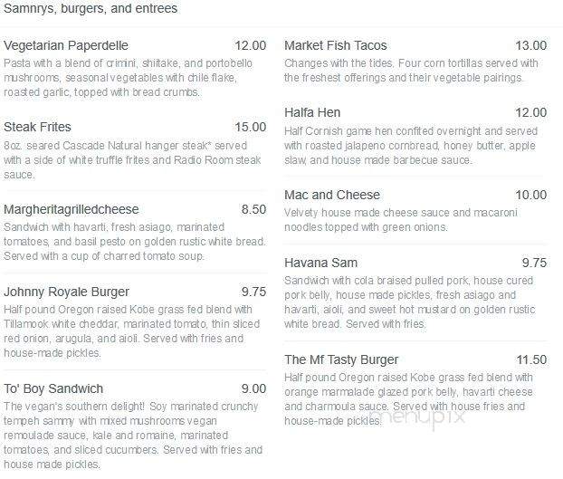 Bingo Master's Cafe - Portland, OR menu_pic