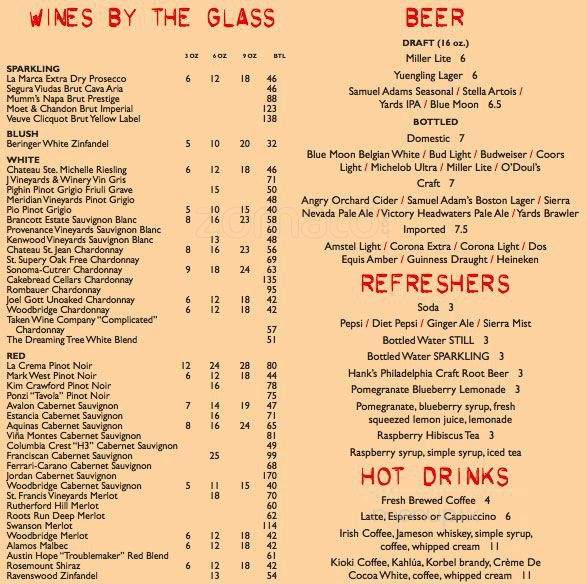 Aviation Grill - Philadelphia, PA menu_pic