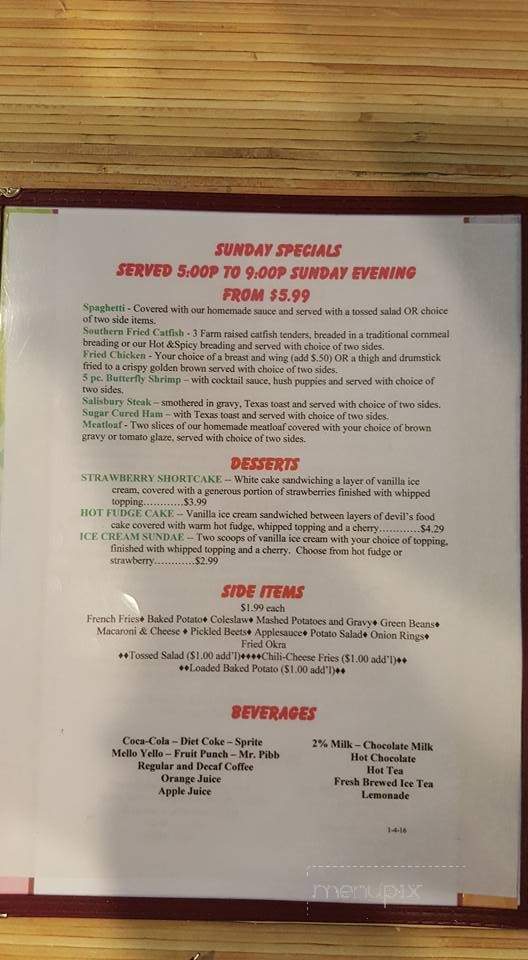 Bud's Diner - Lenoir, NC menu_pic